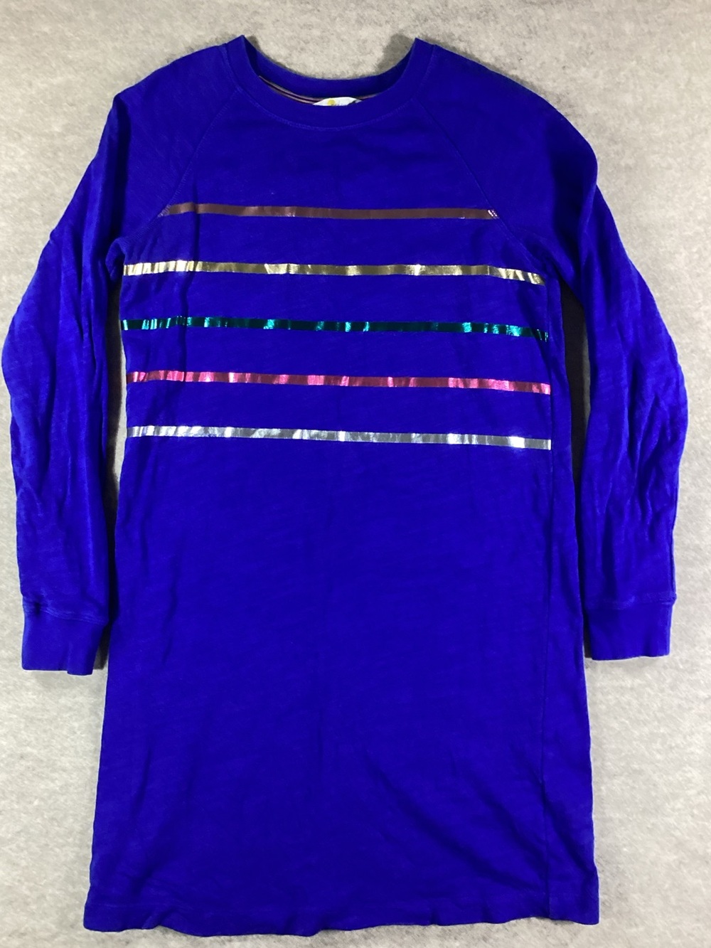 Boden Long Sleeve Royal Blue Tunic with Metallic Stripe Detail